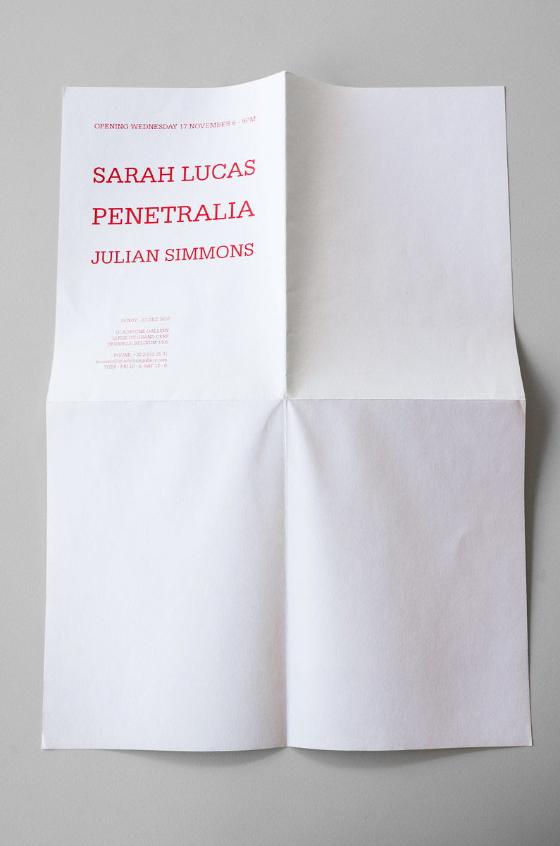 PENETRALIA Sarah Lucas Julian Simmons - Brussels PV card outer