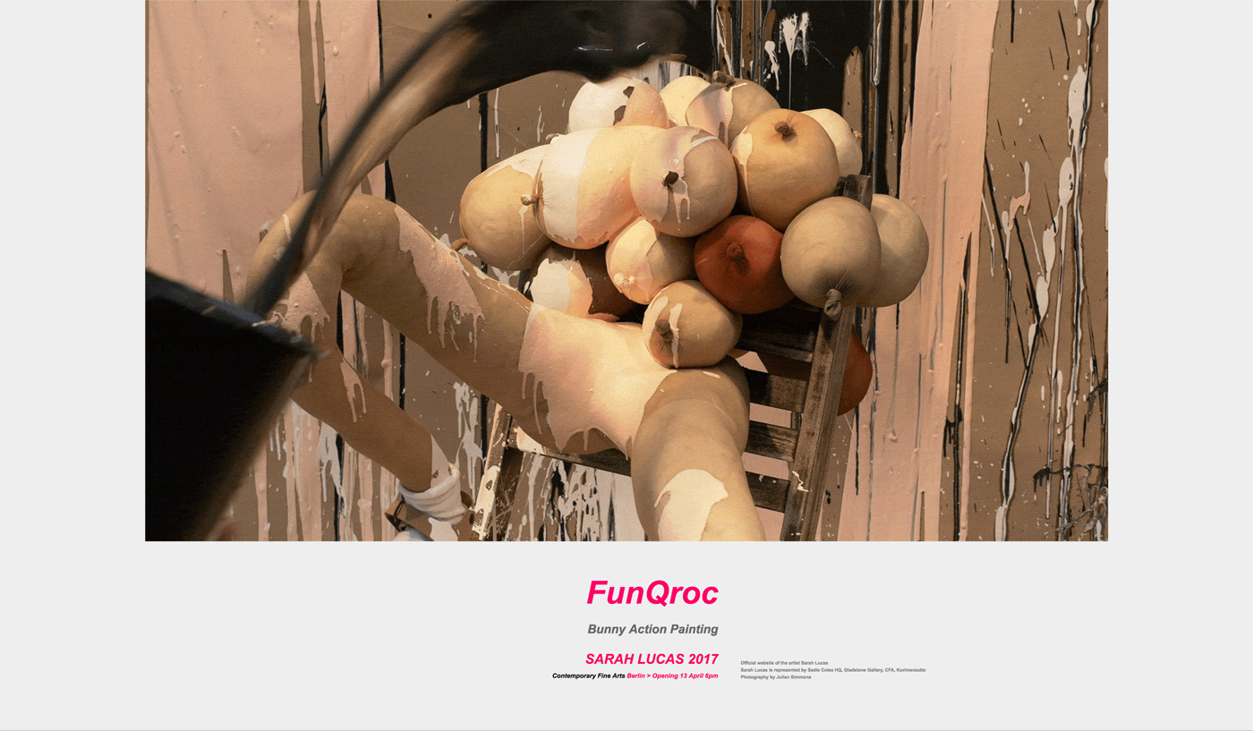 Sarah Lucas website - FunQroc - CFA Berlin - 2017 Easter