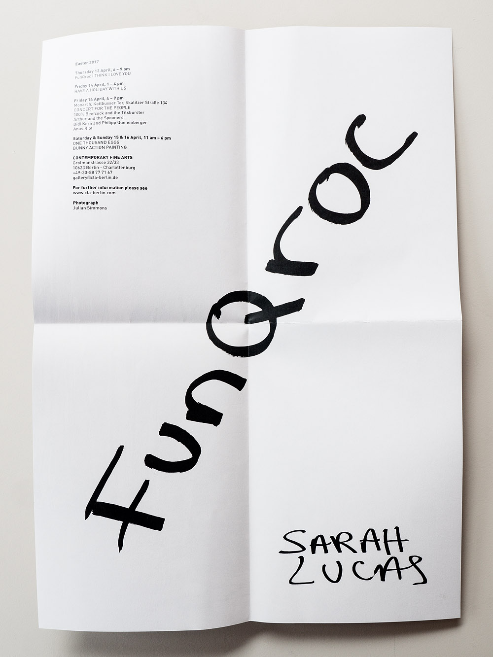 FunQroc - Sarah Lucas - A3 poster back